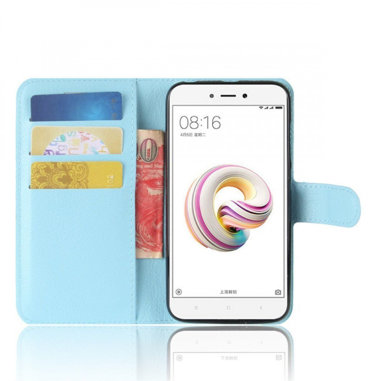 Чехол с визитницей для Xiaomi Redmi 5A (голубой)
