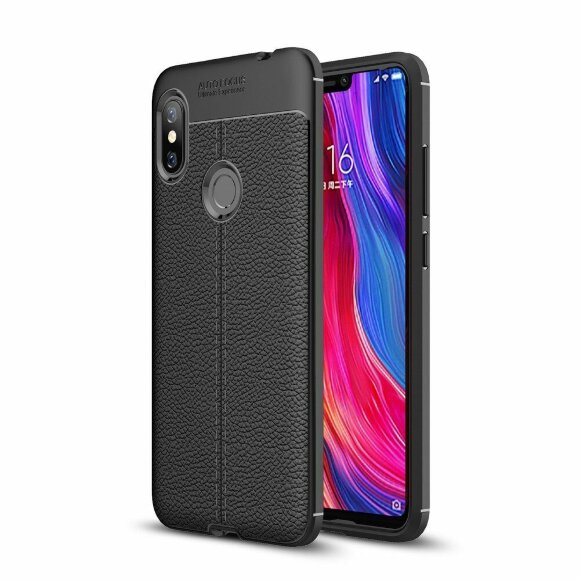 Чехол-накладка Litchi Grain для Xiaomi Redmi Note 6 Pro (черный)