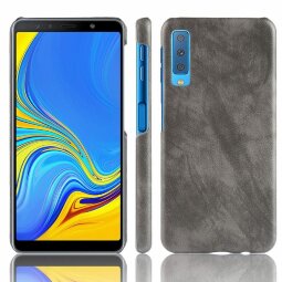 Чехол Litchi Texture для Samsung Galaxy A7 (2018) (серый)