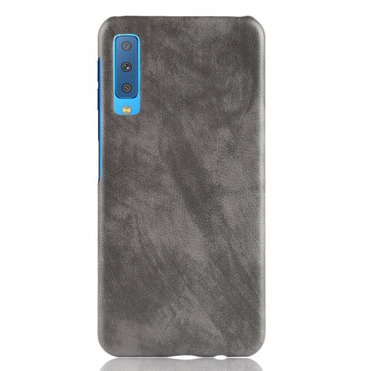 Чехол Litchi Texture для Samsung Galaxy A7 (2018) (серый)