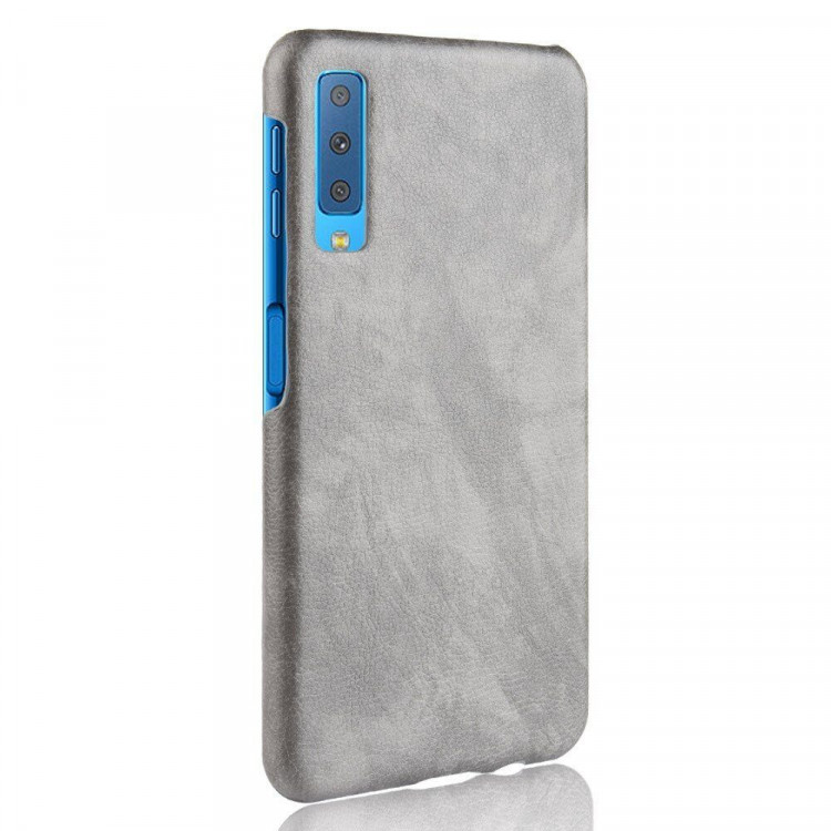 Чехол Litchi Texture для Samsung Galaxy A7 (2018) (серый)