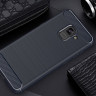 Чехол-накладка Carbon Fibre для Samsung Galaxy A8 (2018) (темно-синий)