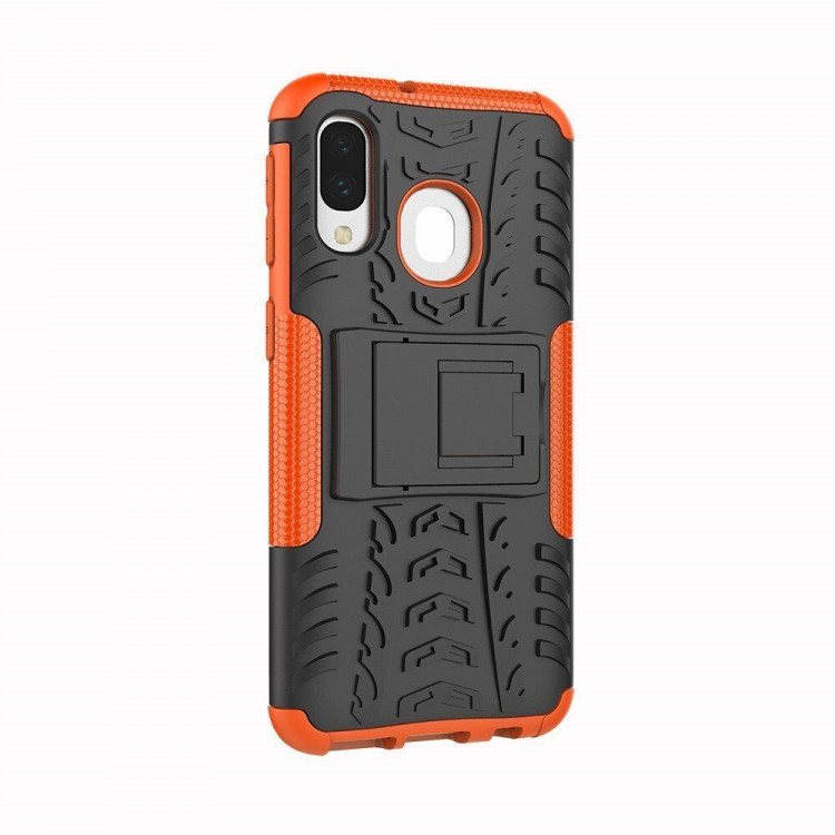 Чехол Hybrid Armor для Samsung Galaxy A40 (черный + оранжевый)