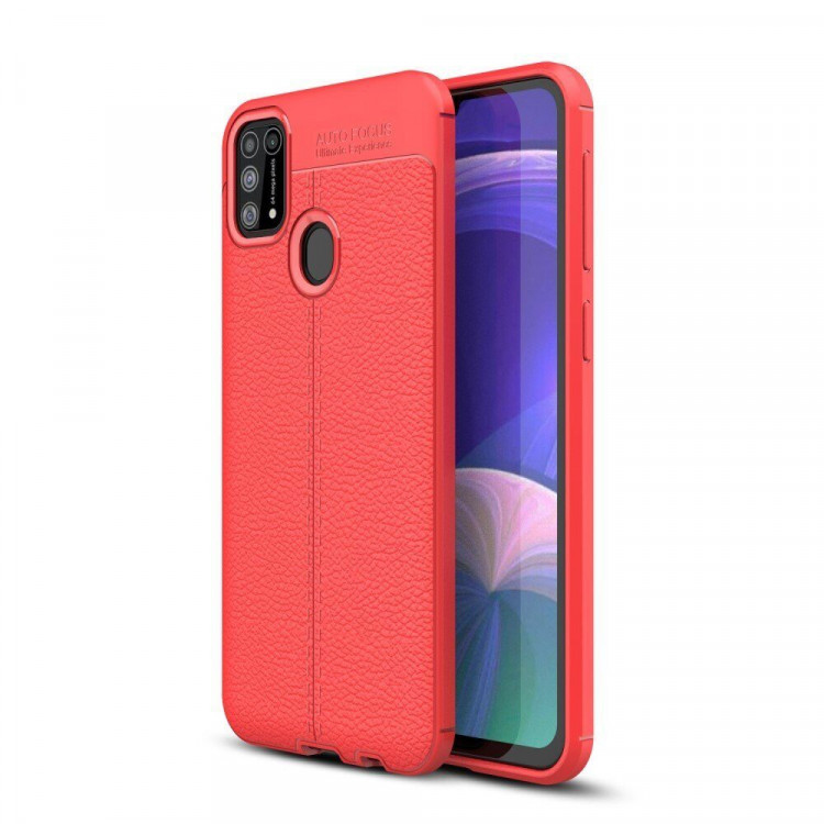 Чехол-накладка Litchi Grain для Samsung Galaxy M31 (красный)