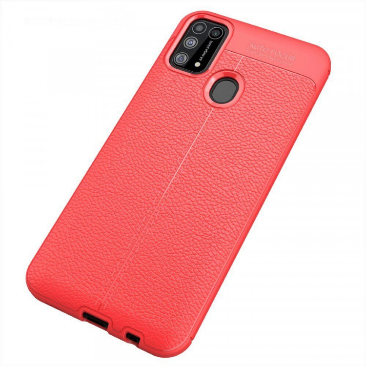 Чехол-накладка Litchi Grain для Samsung Galaxy M31 (красный)