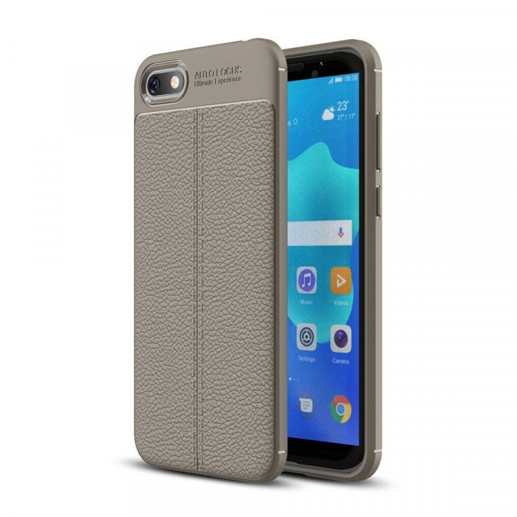 Чехол-накладка Litchi Grain для Huawei Y5 Prime (2018) / Y5 lite (2018) / Huawei Honor 7A (DUA-L22) Российская версия (серый)