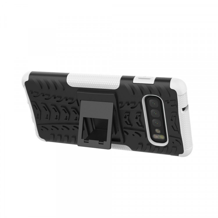 Чехол Hybrid Armor для Samsung Galaxy S10+ (Plus) (черный + белый)