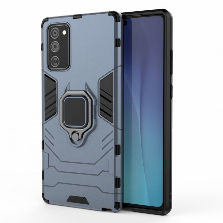 Чехол Armor Ring Holder для Samsung Galaxy Note 20 (темно-синий)