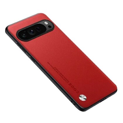 Чехол из искусственной кожи для Google Pixel 9, Pixel 9 Pro (красный)