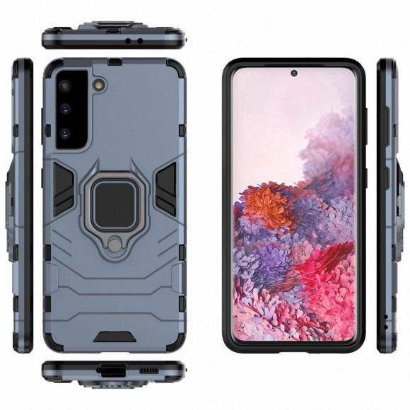 Чехол Armor Ring Holder для Samsung Galaxy S21+ (Plus) (темно-синий)