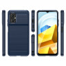 Чехол-накладка Carbon Fibre для Xiaomi Poco M5 4G (темно-синий)