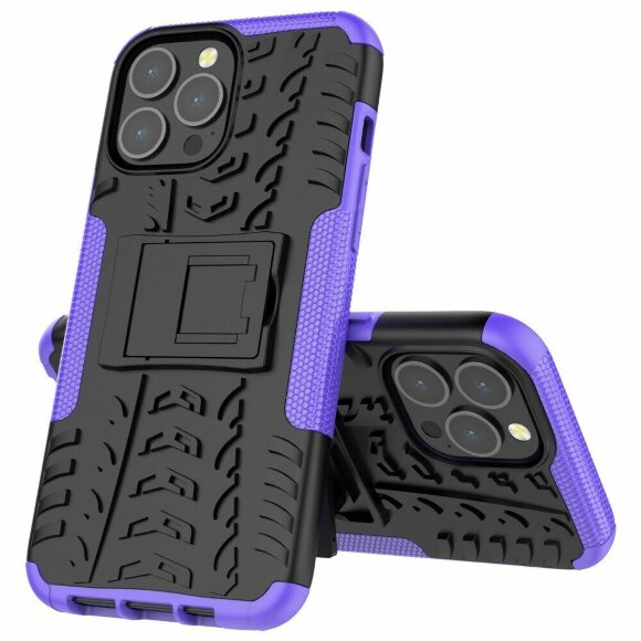 Чехол Hybrid Armor для iPhone 13 Pro Max (черный + фиолетовый) Чехол Hybrid Armor для iPhone 13 Pro Max (черный + фиолетовый)