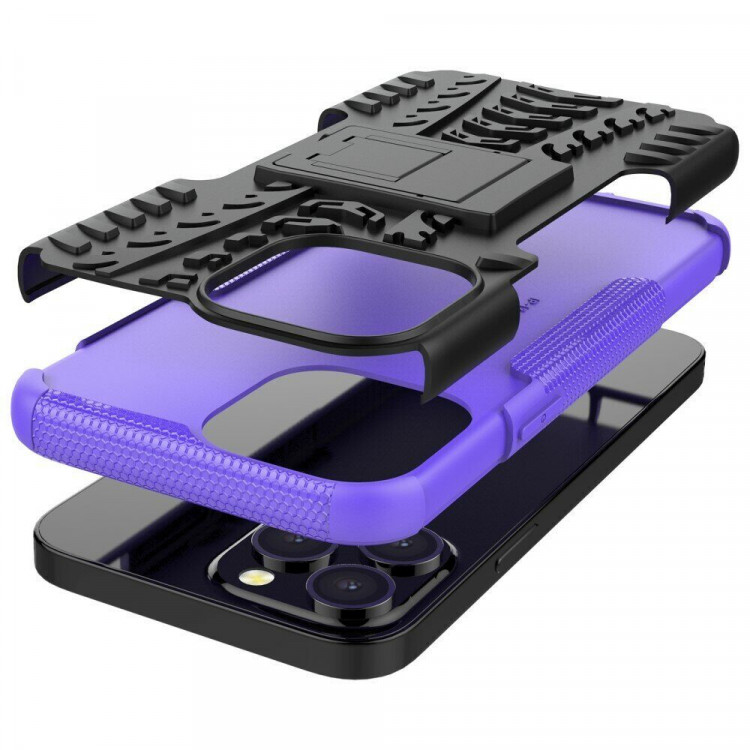 Чехол Hybrid Armor для iPhone 13 Pro Max (черный + фиолетовый)