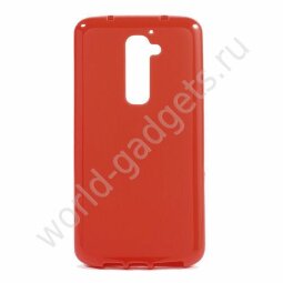 Мягкий пластиковый чехол для LG G2 (красный)