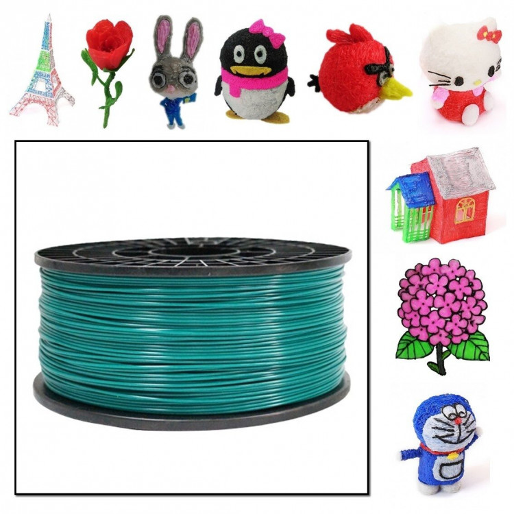 Нить ABS пластика для 3D ручек - 10 метров (Горный изумруд)