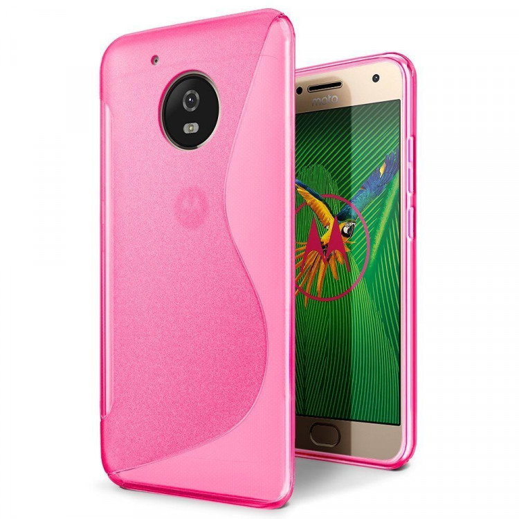 Нескользящий чехол для Motorola Moto G5 Plus (малиновый)