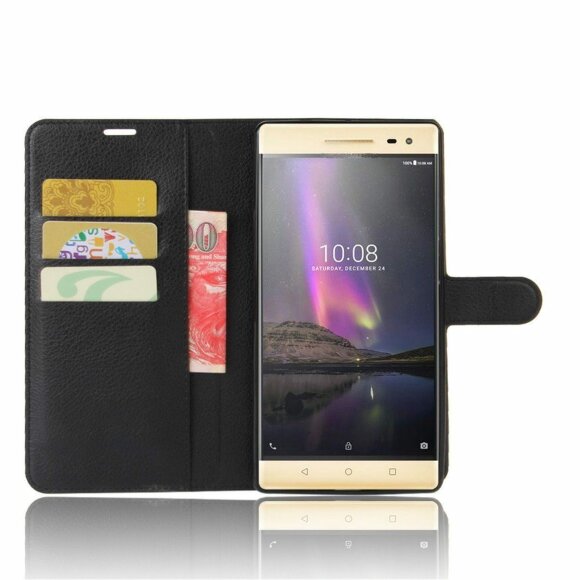 Чехол с визитницей для Lenovo Phab 2 Pro (черный) Чехол с визитницей для Lenovo Phab 2 Pro (черный)