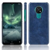 Кожаная накладка-чехол для Nokia 7.2 / Nokia 6.2 (синий) Кожаная накладка-чехол для Nokia 7.2 / Nokia 6.2 (синий)