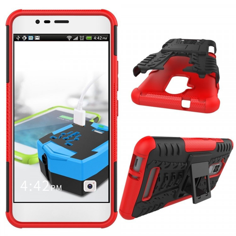 Чехол Hybrid Armor ASUS 3 Max ZC520TL (черный + красный)