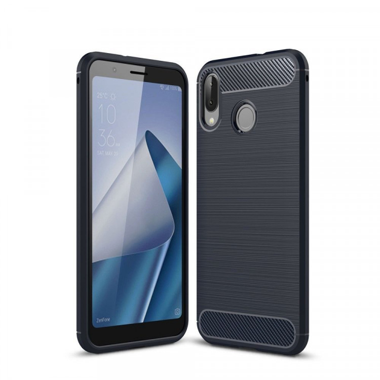Чехол-накладка Carbon Fibre для Asus ZenFone Max (M1) ZB555KL (темно-синий)