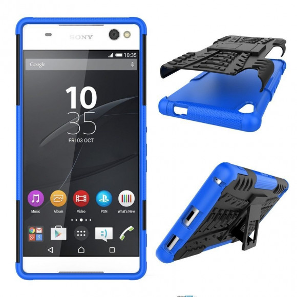Чехол Hybrid Armor для Sony Xperia X (черный + голубой) Чехол Hybrid Armor для Sony Xperia X (черный + голубой)