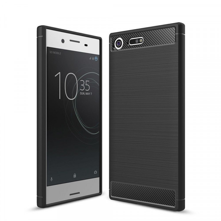 Чехол-накладка Carbon Fibre для Sony Xperia XZ Premium (черный)