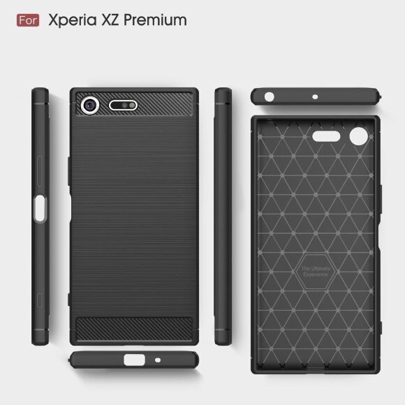 Чехол-накладка Carbon Fibre для Sony Xperia XZ Premium (черный)