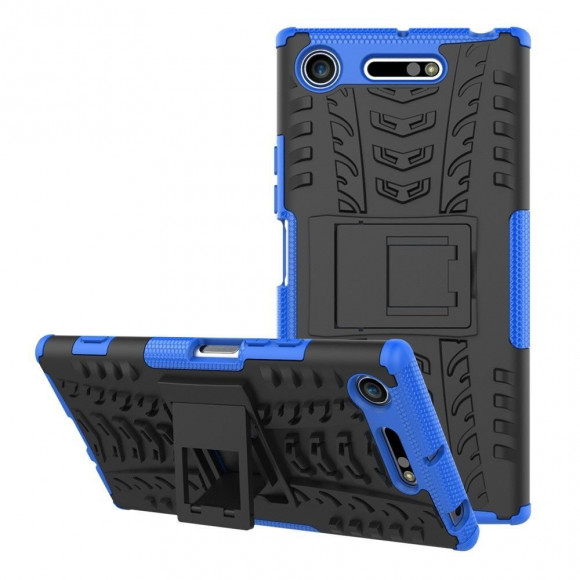 Чехол Hybrid Armor для Sony Xperia XZ1 (черный + голубой) Чехол Hybrid Armor для Sony Xperia XZ1 (черный + голубой)