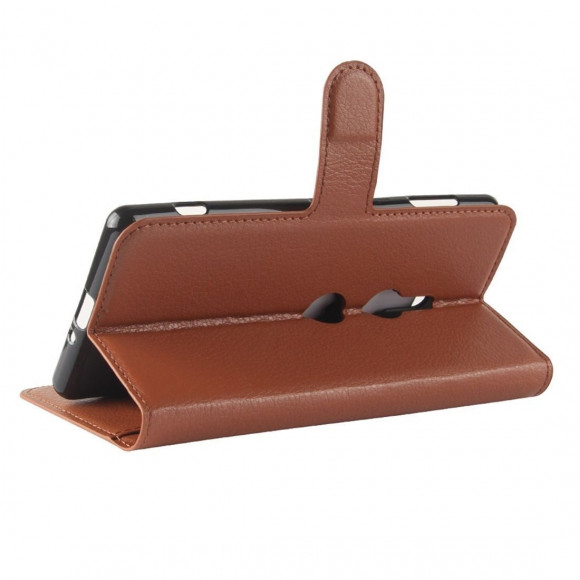 Чехол с визитницей для Sony Xperia XZ2 (коричневый) Чехол с визитницей для Sony Xperia XZ2 (коричневый)