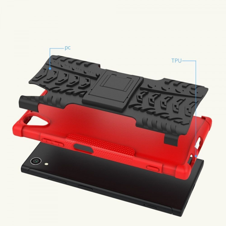 Чехол Hybrid Armor для Sony Xperia XA1 Plus (черный + красный)