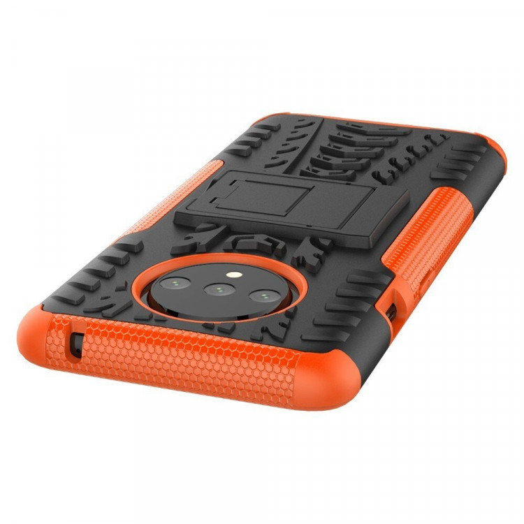 Чехол Hybrid Armor для OnePlus 7T (черный + оранжевый)