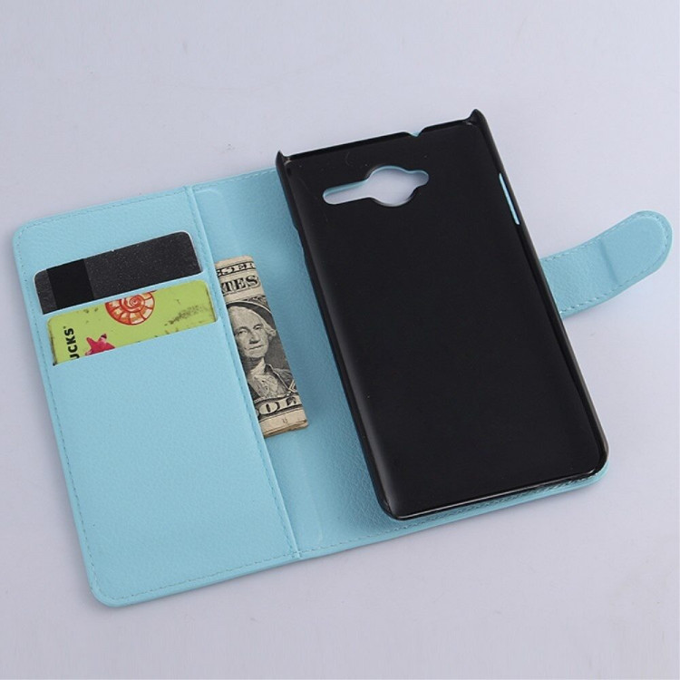 Чехол с визитницей для ZTE Blade L3 (голубой)