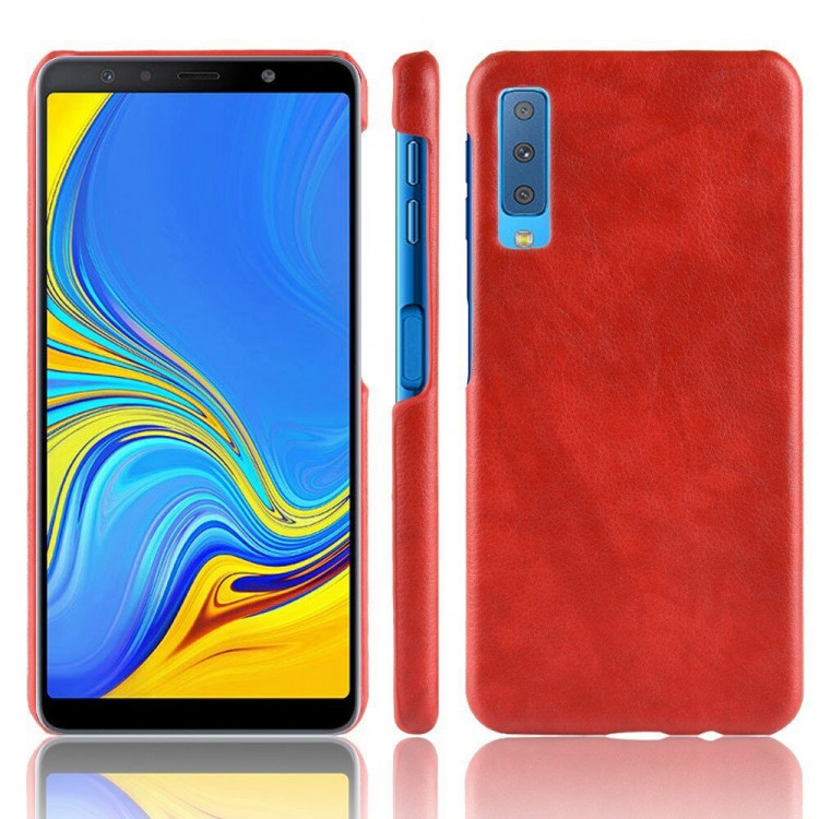 Чехол Litchi Texture для Samsung Galaxy A7 (2018) (красный)