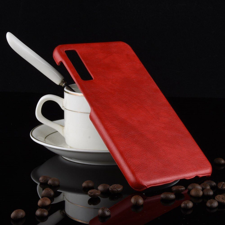 Чехол Litchi Texture для Samsung Galaxy A7 (2018) (красный)