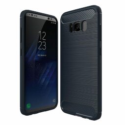 Чехол-накладка Carbon Fibre для Samsung Galaxy S8 (темно-синий)