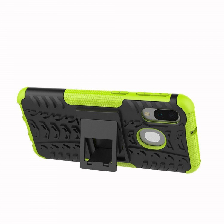 Чехол Hybrid Armor для Samsung Galaxy A40 (черный + зеленый)