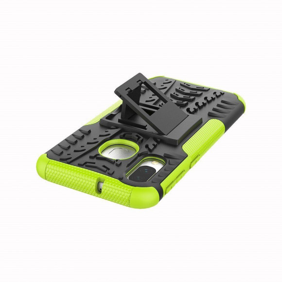 Чехол Hybrid Armor для Samsung Galaxy A40 (черный + зеленый)