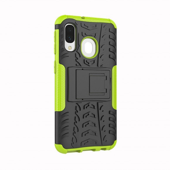 Чехол Hybrid Armor для Samsung Galaxy A40 (черный + зеленый)