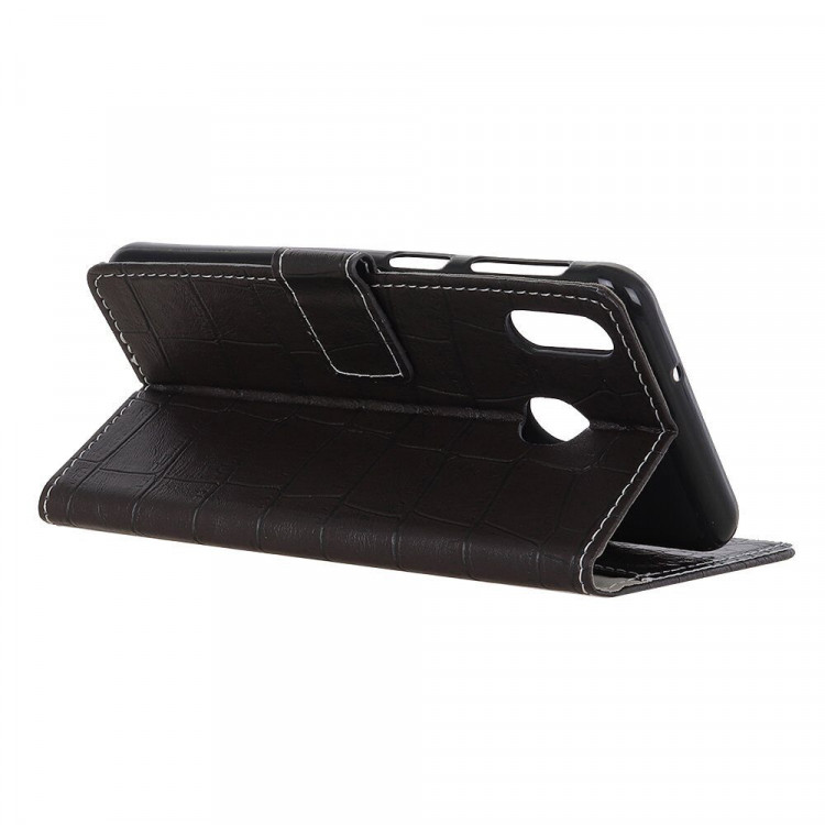 Чехол Crocodile Texture для Samsung Galaxy A30 / Galaxy A20 (черный)