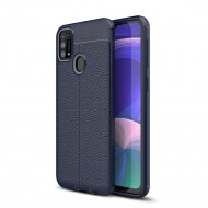 Чехол-накладка Litchi Grain для Samsung Galaxy M31 (темно-синий) Чехол-накладка Litchi Grain для Samsung Galaxy M31 (темно-синий)