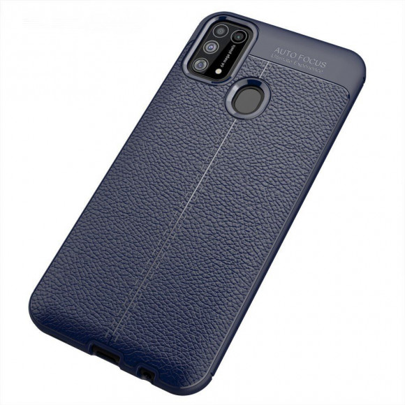 Чехол-накладка Litchi Grain для Samsung Galaxy M31 (темно-синий) Чехол-накладка Litchi Grain для Samsung Galaxy M31 (темно-синий)