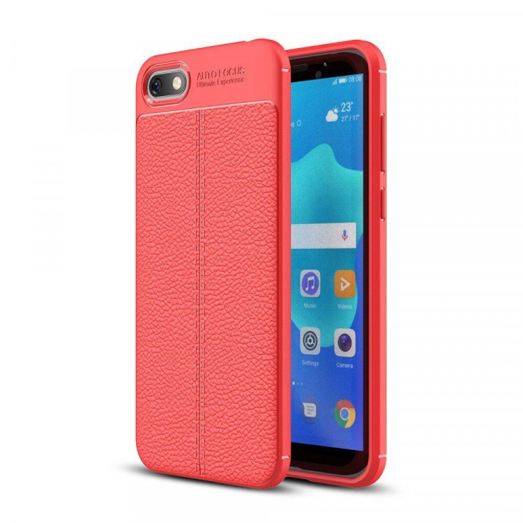 Чехол-накладка Litchi Grain для Huawei Y5 Prime (2018) / Y5 lite (2018) / Huawei Honor 7A (DUA-L22) Российская версия (красный)