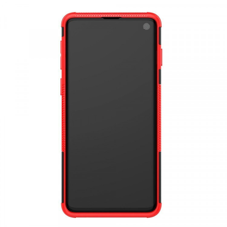 Чехол Hybrid Armor для Samsung Galaxy S10+ (Plus) (черный + красный)