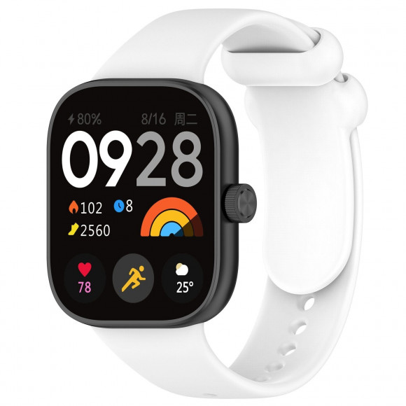 Силиконовый ремешок для Xiaomi Band 8 Pro, Redmi Watch 4 (белый)