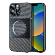 Тканевый чехол Electroplated MagSafe для iPhone 14 Pro Max (серый)