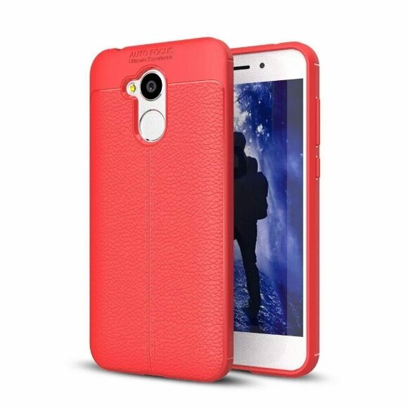 Чехол-накладка Litchi Grain для Huawei Honor 6A (красный)