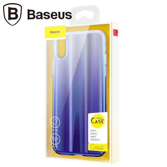 Чехол Baseus Aurora Series для iPhone XS / iPhone X (синий) Чехол Baseus Aurora Series для iPhone XS / iPhone X (синий)