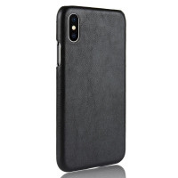 Чехол Litchi Texture для iPhone XS Max (черный)