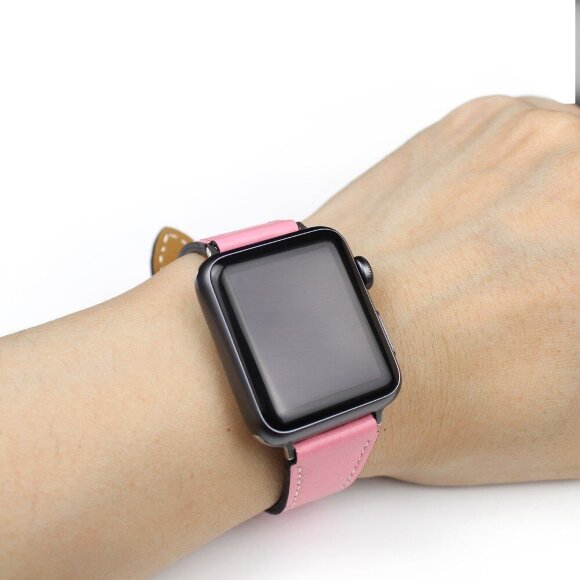 Кожаный ремешок для Apple Watch 42 и 44мм (розовый) Кожаный ремешок для Apple Watch 42 и 44мм (розовый)