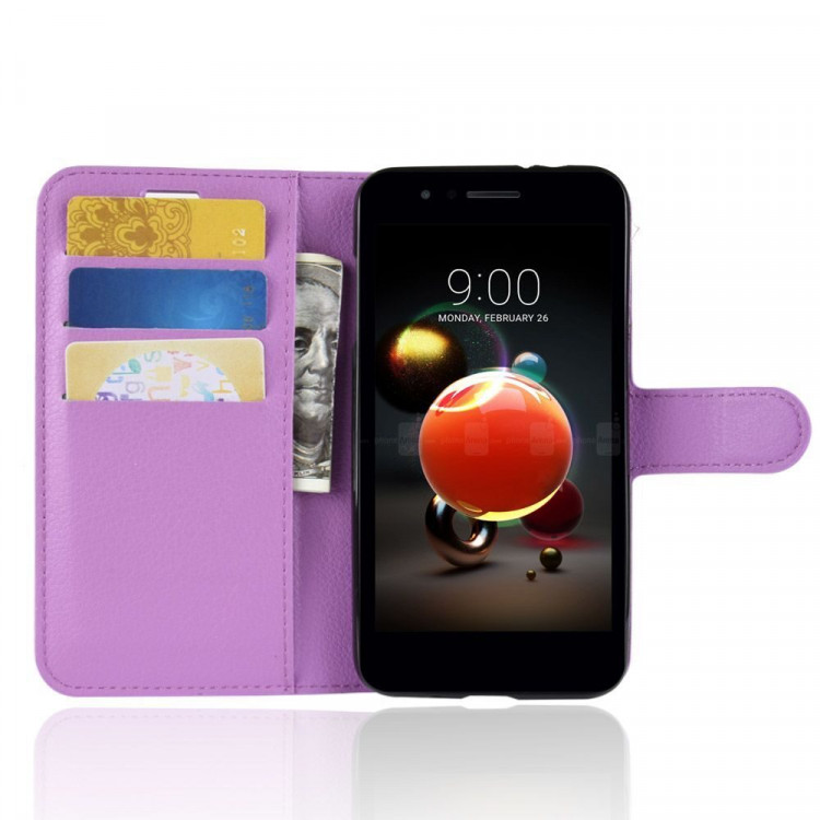 Чехол с визитницей для LG K8 (2018) / K9 (фиолетовый)
